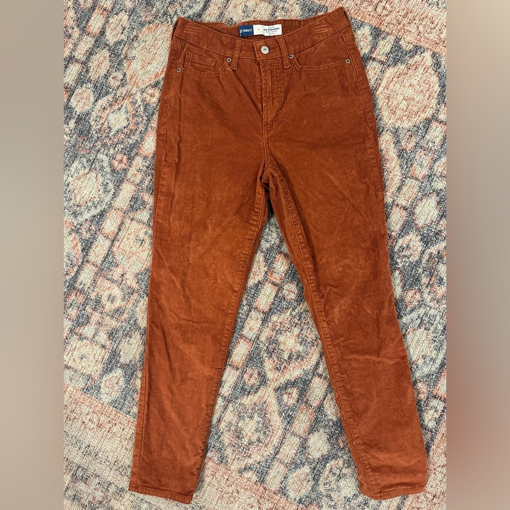Old Navy Rust Brown Straight Leg Corduroy Pants